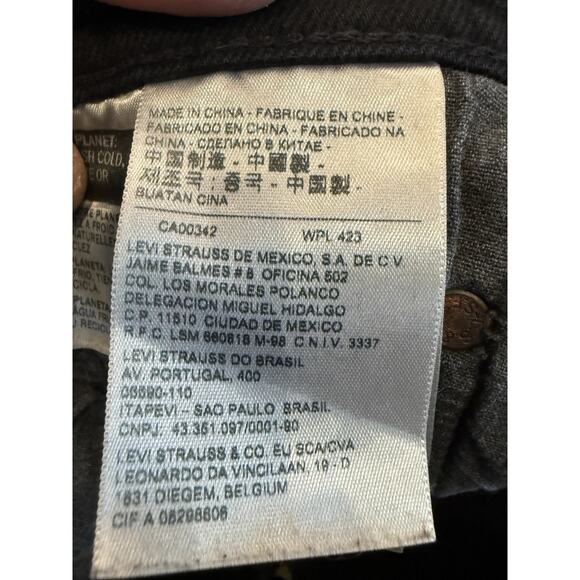 Levis 501 S Womens Black Denim Straight Leg BIG E Button Fly Jeans Size 24x28 - Picture 7 of 14